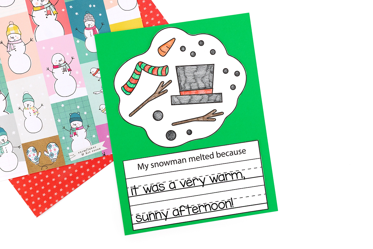 melting snowman coloring page - fireflies and mud pies